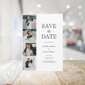 Moderne Save the Date met vijf foto's