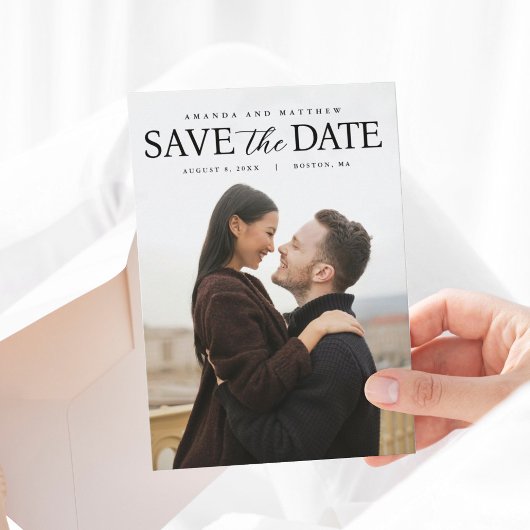Moderne Save the Date met volledige foto