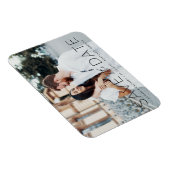 Moderne 'Save the Date' met Zwarte Overlay Magneet (Rechterzijde)