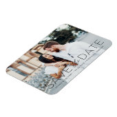 Moderne 'Save the Date' met Zwarte Overlay Magneet (Linkerzijde)
