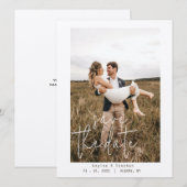 Moderne Save the Date - Minimalistisch foto-ontwer (Voorkant / Achterkant)