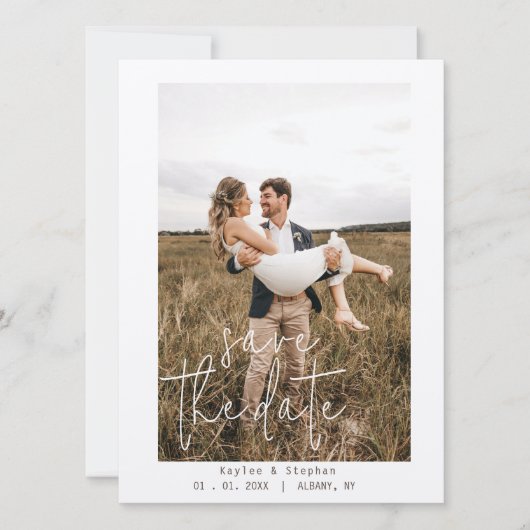 Moderne Save the Date - Minimalistische foto-ontwe (Voorkant)