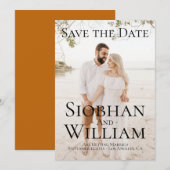 Moderne Save The Date Persoonlijke Foto Kaart (Voorkant / Achterkant)