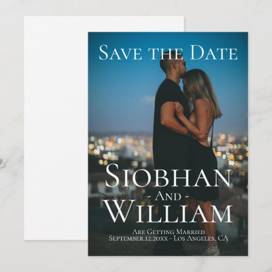 Moderne Save The Date Persoonlijke Foto Kaart (Voorkant / Achterkant)