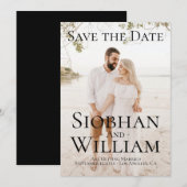 Moderne Save The Date Persoonlijke Foto Kaart (Voorkant / Achterkant)