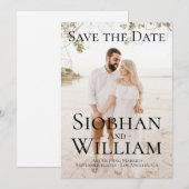 Moderne Save The Date Persoonlijke Foto Kaart (Voorkant / Achterkant)