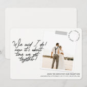 Moderne Save the Date Receptie Foto (Voorkant / Achterkant)