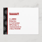 Moderne Save the Date Surprise 40e Zwart Rood v14 Aankondigingskaart (Achterkant)