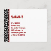 Moderne Save the Date Surprise 40e Zwart Rood v51 Aankondigingskaart (Achterkant)