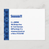 Moderne Save the Date Surprise 40th Party V401 Aankondigingskaart (Achterkant)