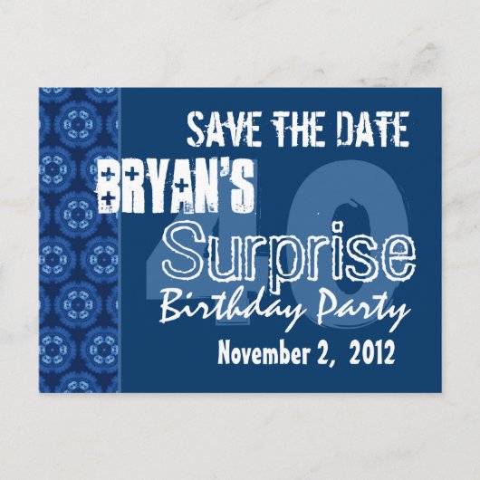 Moderne Save the Date Surprise 40th Party V401 Aankondigingskaart (Voorkant)