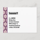 Moderne Save the Date Surprise 50e Paarse Zwart Aankondigingskaart (Achterkant)