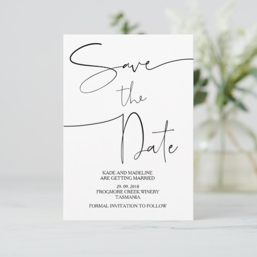 Moderne Save The Date Trouw Uitnodigingen (Staand voorkant)