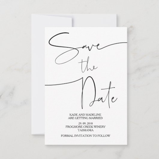 Moderne Save The Date Trouwuitnodigingen Kaart (Voorkant)