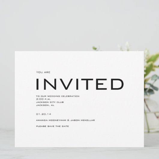 Moderne Save the Date uitnodiging (Staand voorkant)