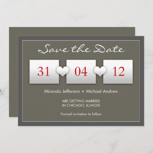 moderne save the date uitnodiging (Voorkant / Achterkant)