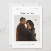 Moderne Save The Date uitnodiging met foto (Voorkant)