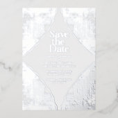 Moderne Save the Date Zilveren Foto Sjablonen (Voorkant)