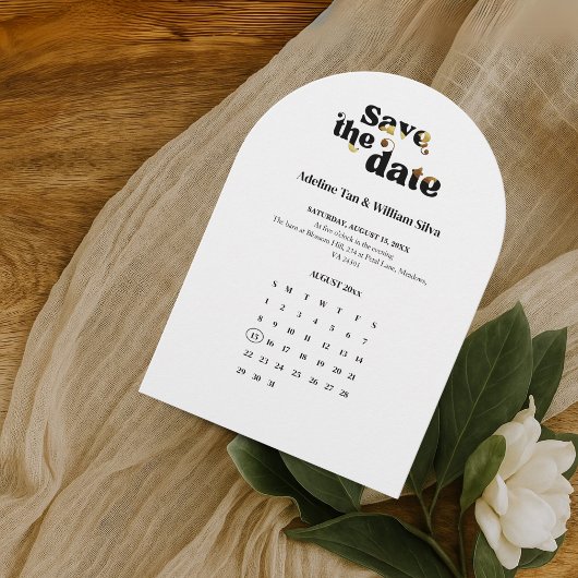 Moderne Save the Date | Zwart witte bruiloft Kaart