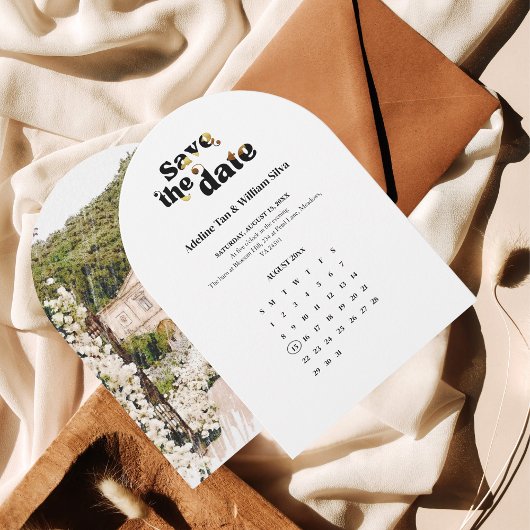 Moderne Save the Date | Zwart witte bruiloft Kaart