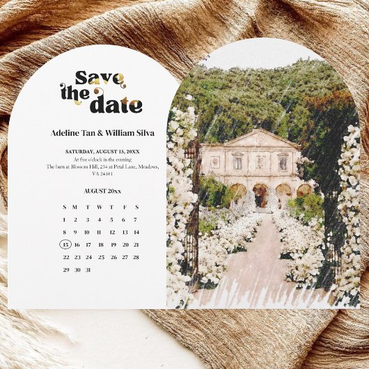 Moderne Save the Date | Zwart witte bruiloft Kaart