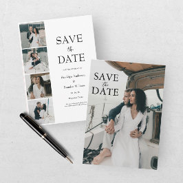 Moderne Save-the-datekaart met vijf foto's Save The Date