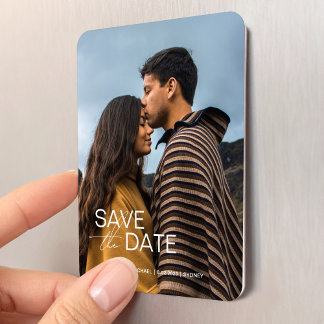Moderne save the dates huwelijksuitnodiging sjablo magneet