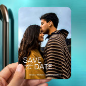 Moderne save the dates huwelijksuitnodiging sjablo magneet