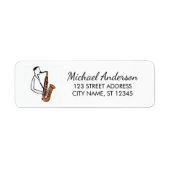 Moderne Saxofoon Muziek Liefhebber Retouradres Etiket (Voorkant)