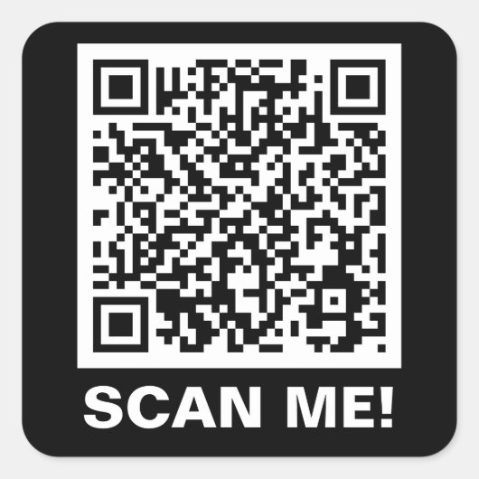 Moderne Scan me Custom QR Code Promotion Business Vierkante Sticker (Voorkant)