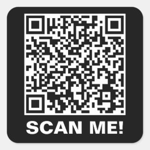 Moderne Scan me Custom QR Code Promotion Business Vierkante Sticker