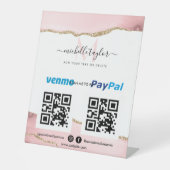Moderne scan naar PayPal PayPal QR code Monogram P Reclamebord Met Voetstuk (Voorkant)