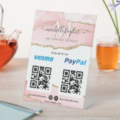 Moderne scan naar PayPal PayPal QR code Monogram P Reclamebord Met Voetstuk (Insitu)