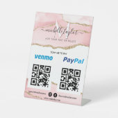 Moderne scan naar PayPal PayPal QR code Monogram P Reclamebord Met Voetstuk (Voorkant)