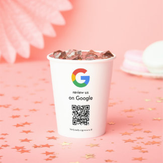 Moderne Scan om Google QR-code bedrijfsbord te beo Papieren Bekers