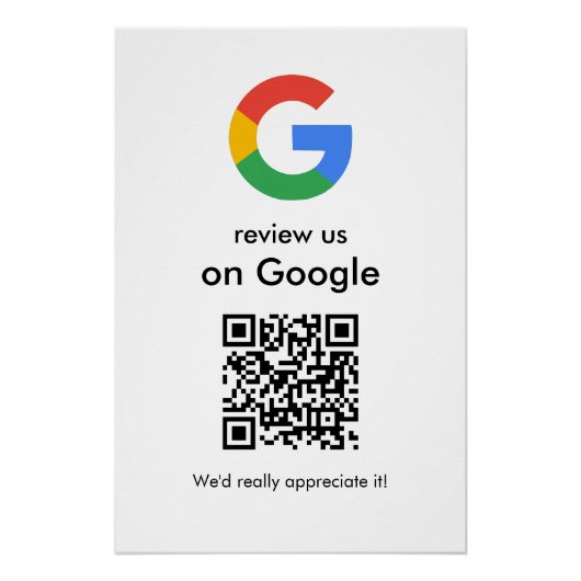 Moderne Scan om Google QR-code bedrijfsbord te beo Perfect Poster (Voorkant)