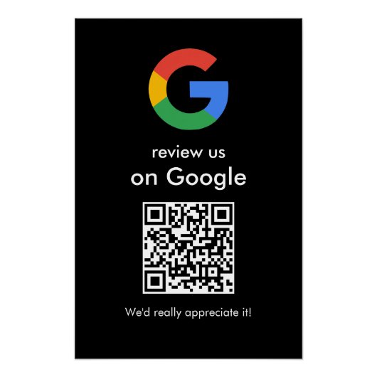 Moderne Scan om Google QR-code bedrijfsbord te beo Perfect Poster (Voorkant)
