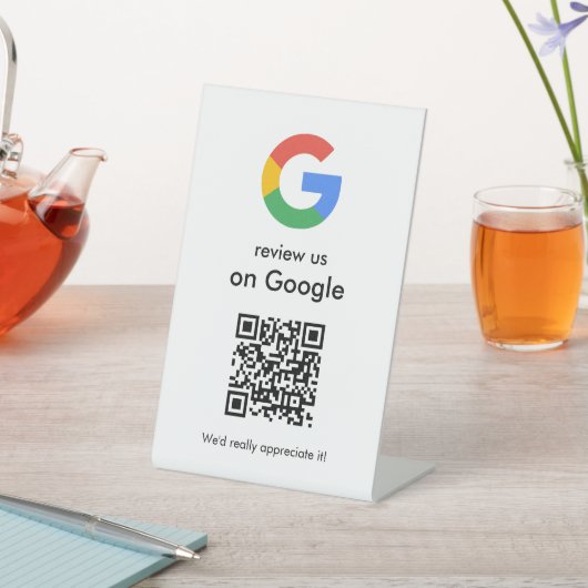 Moderne Scan om Google QR-code bedrijfsbord te beo Reclamebord Met Voetstuk (Insitu)