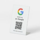 Moderne Scan om Google QR-code bedrijfsbord te beo Reclamebord Met Voetstuk (Voorkant)