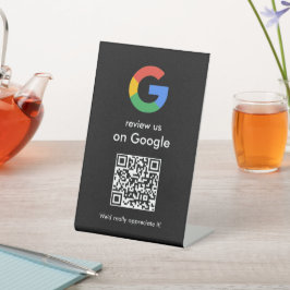 Moderne Scan om Google QR-code bedrijfsbord te beo Reclamebord Met Voetstuk