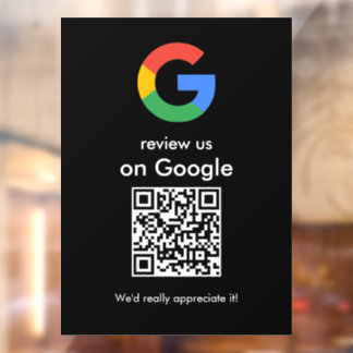 Moderne Scan om Google QR-code te beoordelen Bedri Raamsticker