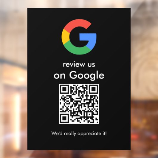 Moderne Scan om Google QR-code te beoordelen Bedri Raamsticker (Vel 2)