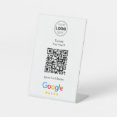 Moderne Scan Om Google QR-codefeedback te beoordel Reclamebord Met Voetstuk (Voorkant)