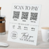 Moderne Scan om te betalen-bord: PayPal, Venmo, Ca Reclamebord Met Voetstuk (Insitu)