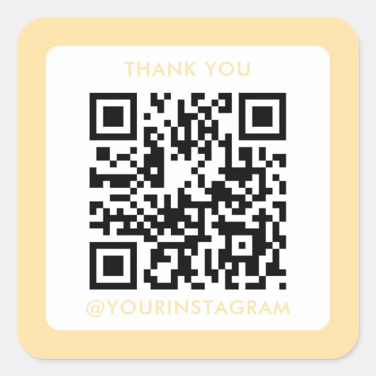 Moderne scanbare dank u marketing QR-code Vierkante Sticker (Voorkant)