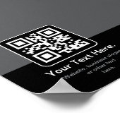 Moderne scanbare QR-code | Zwart Grijs & Wit Poster (Hoek)