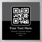 Moderne scanbare QR-code | Zwart Grijs & Wit Poster (Voorkant)