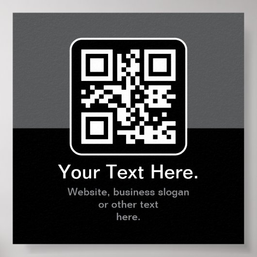 Moderne scanbare QR-code | Zwart Grijs & Wit Poster (Voorkant)