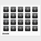 Moderne scanbare QR-code | Zwart Grijs & Wit Vierkante Sticker (Vel)