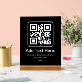 Moderne scanbare QR-code | Zwart Wit & Grijs Acryl Bord